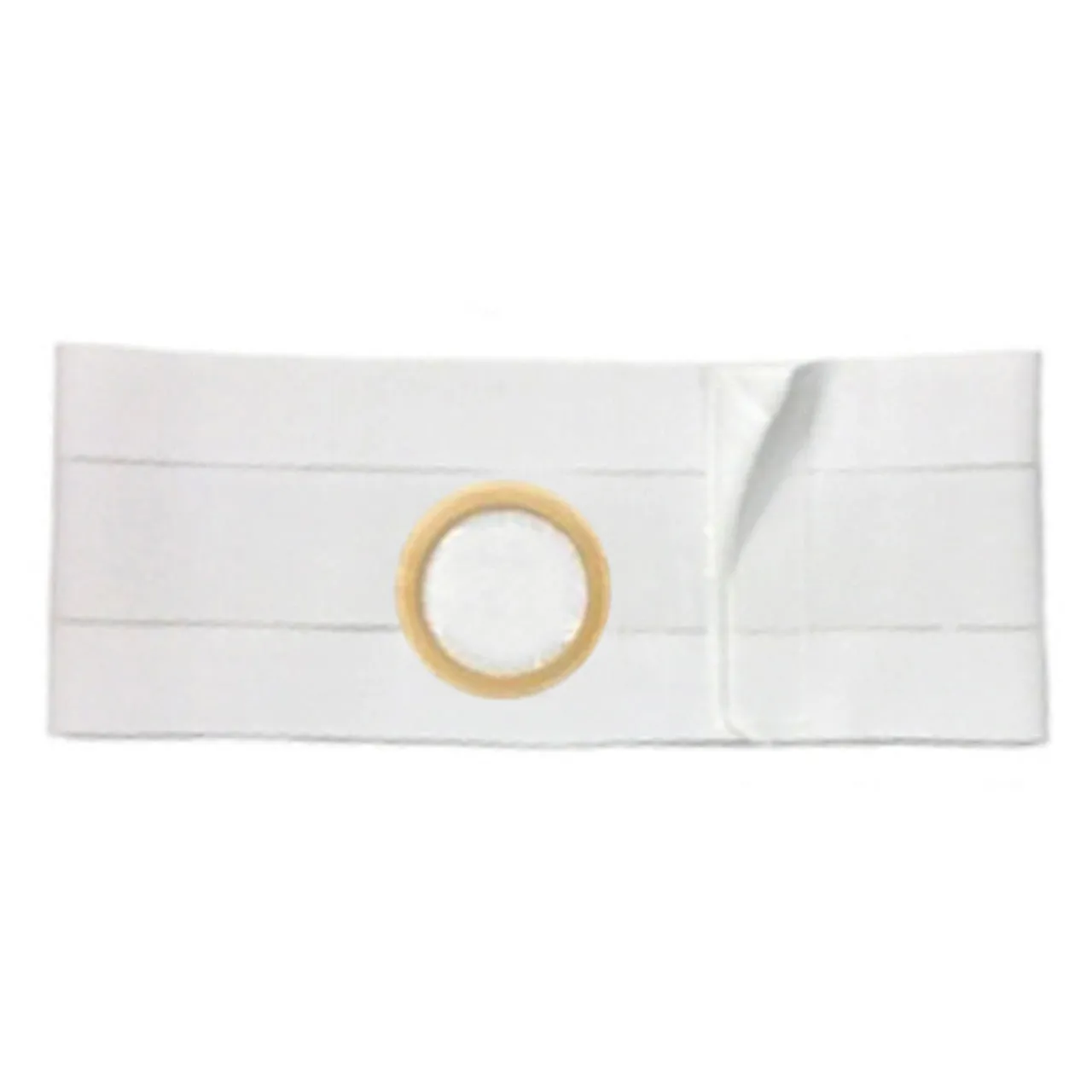 7" Right, White, Regular Elastic, Nu-Form Belt, Large, 2-1/8" Opening Placed 1/1/2" From Bottom