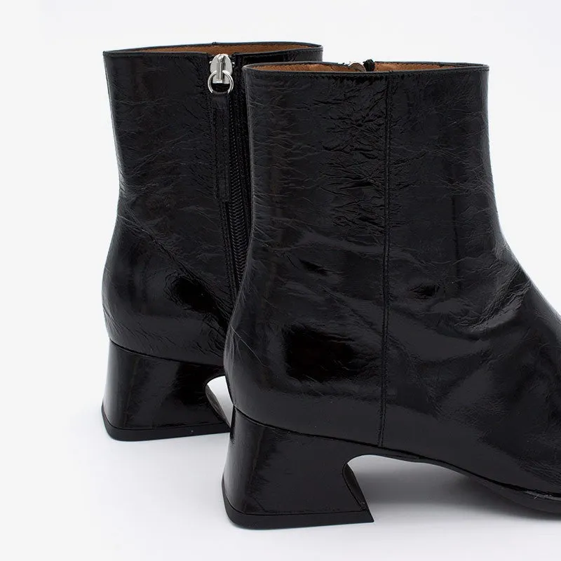 ANGEL ALACRON BLACK LEATHER CREMIA BOOTS