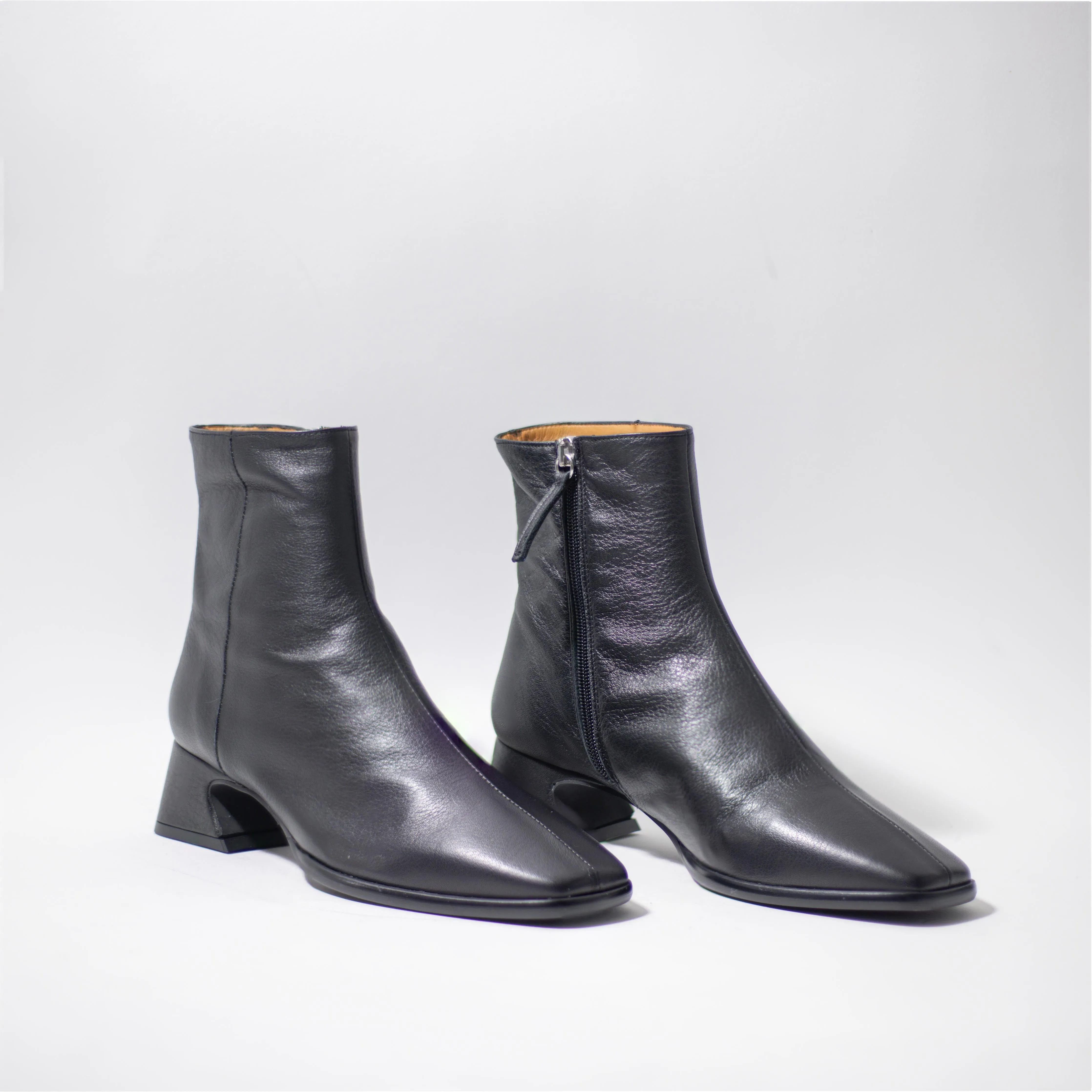 ANGEL ALACRON BLACK LEATHER CREMIA BOOTS