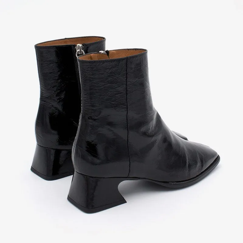 ANGEL ALACRON BLACK LEATHER CREMIA BOOTS