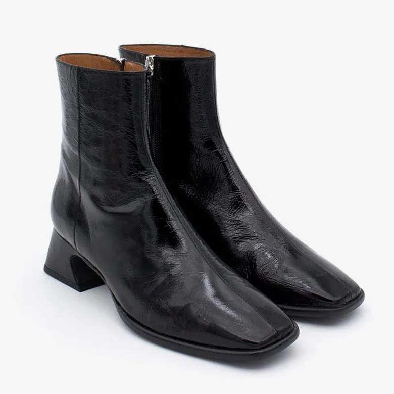 ANGEL ALACRON BLACK LEATHER CREMIA BOOTS