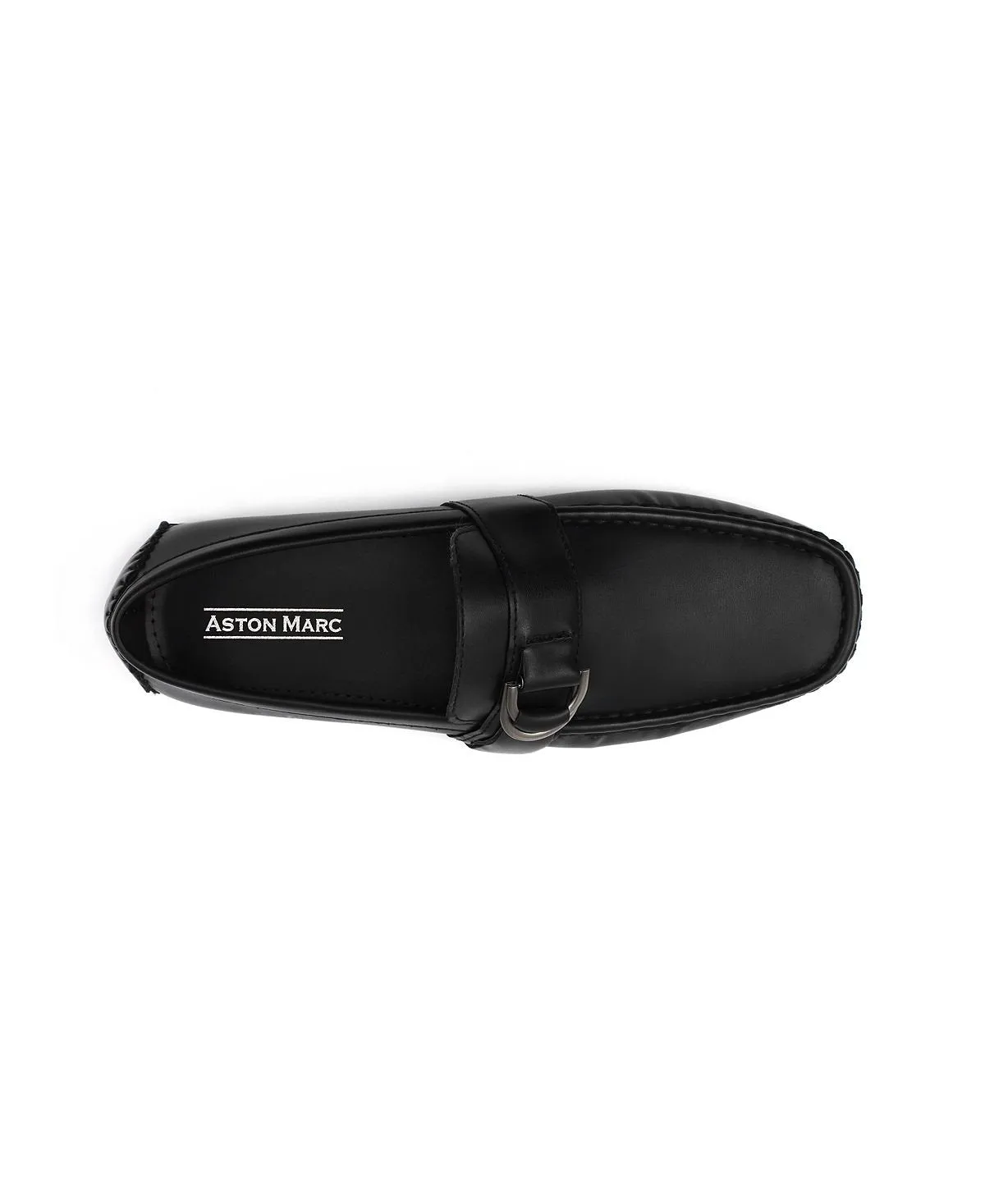 Aston Marc men's side buckle loafers, black