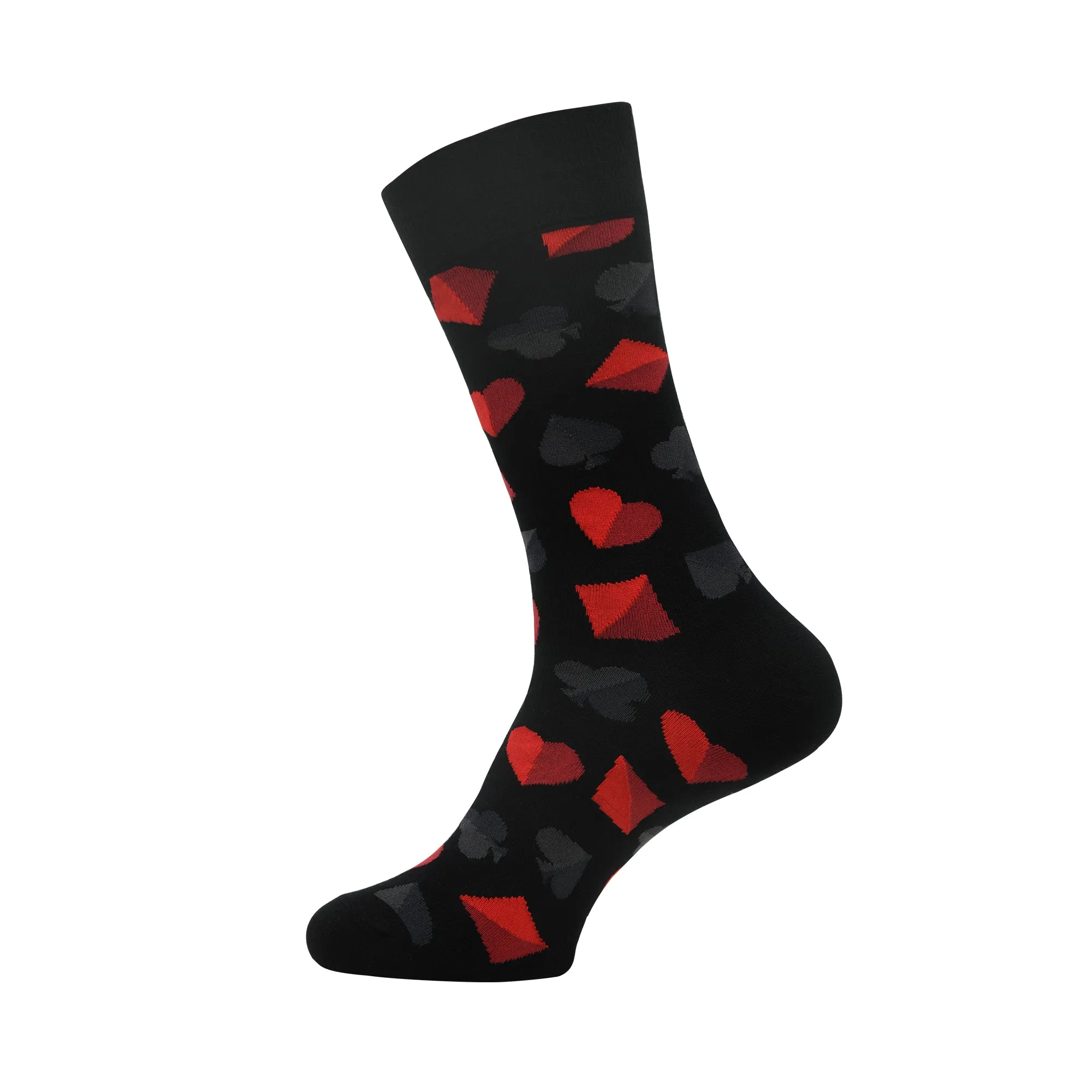 Balenzia Special Edition Poker Crew Socks for Men (Free Size) (Pack of 2 Pairs) (Maroon and Black)