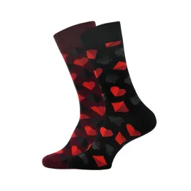 Balenzia Special Edition Poker Crew Socks for Men (Free Size) (Pack of 2 Pairs) (Maroon and Black)