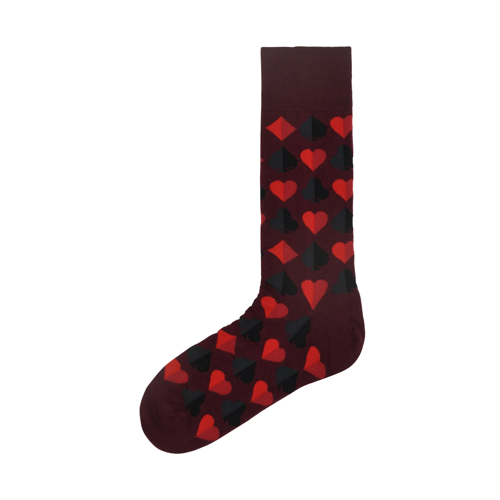 Balenzia Special Edition Poker Crew Socks for Men (Free Size) (Pack of 2 Pairs) (Maroon and Black)