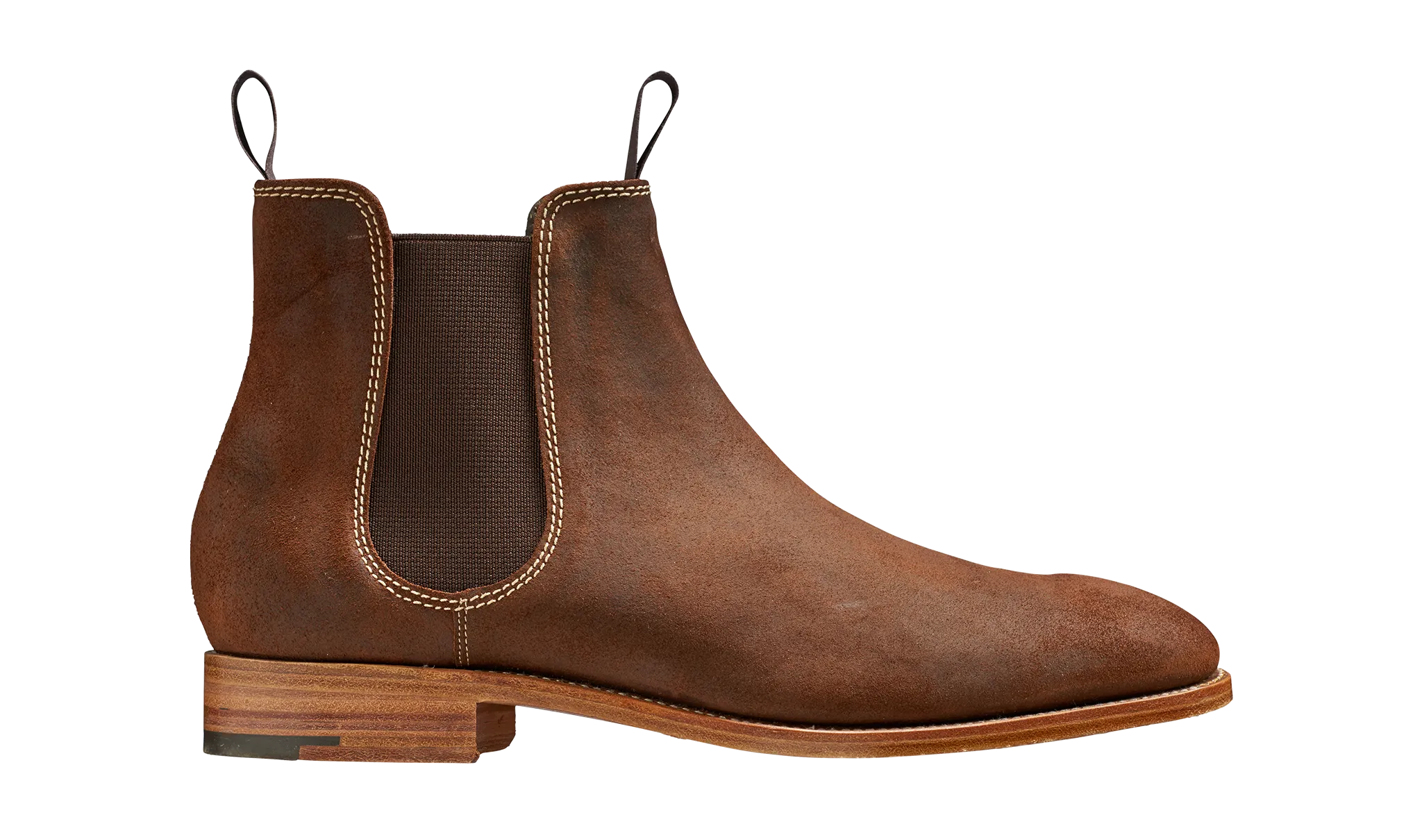 Barker Mansfield Classic Chelsea Boots - Brown Waxy Suede