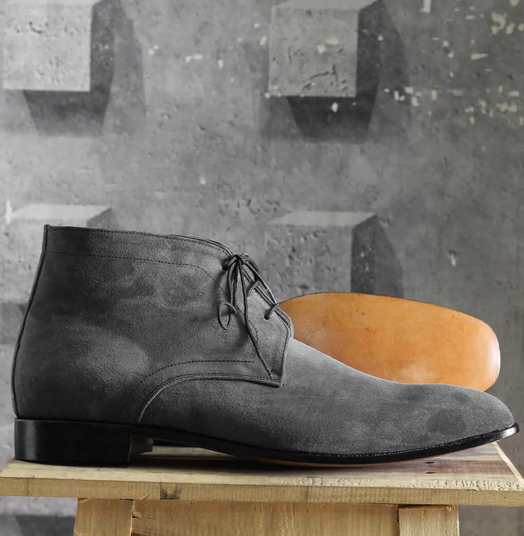 Bespoke Black Chukka Suede Lace Up Boots