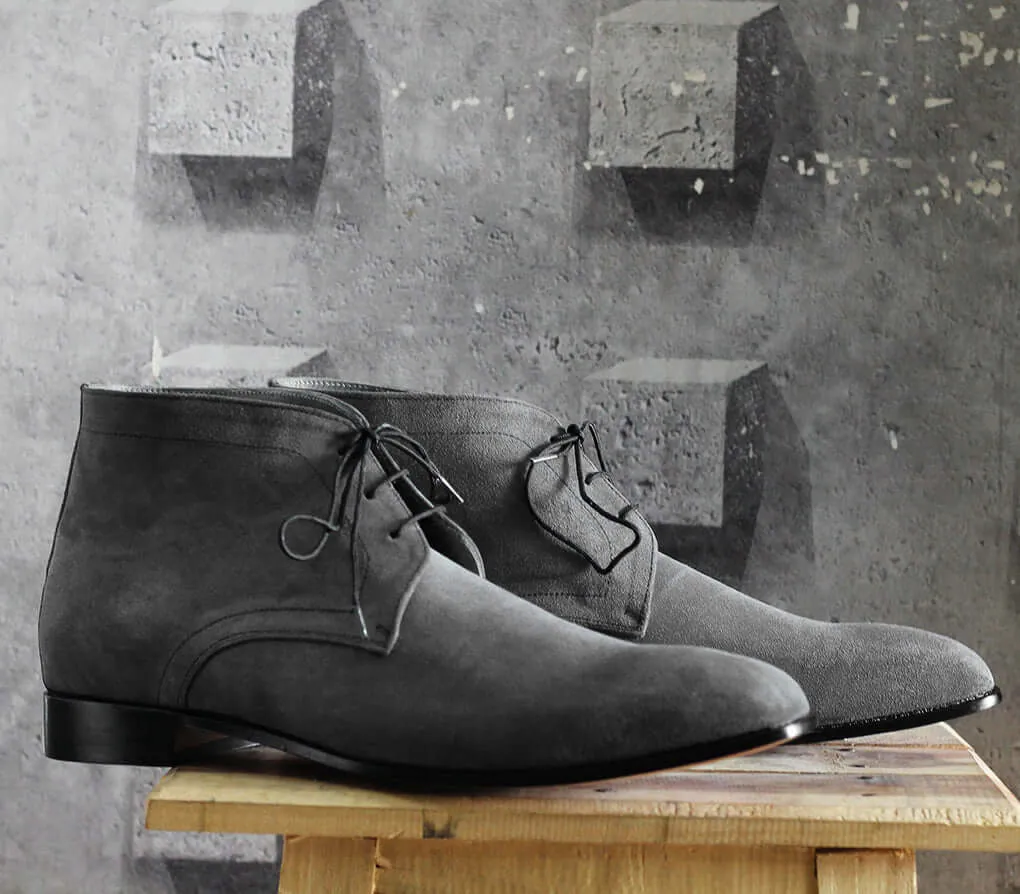 Bespoke Black Chukka Suede Lace Up Boots