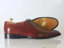 Bespoke Burgundy Leather Lace Up Shoe for Men