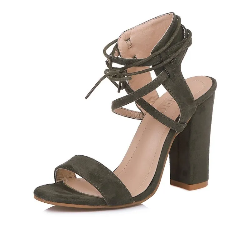 Contemporary Chic Hollow Strap Block Heels