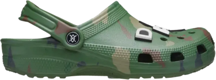 Daily Paper x Classic Clog Green Camo Sneakers, green