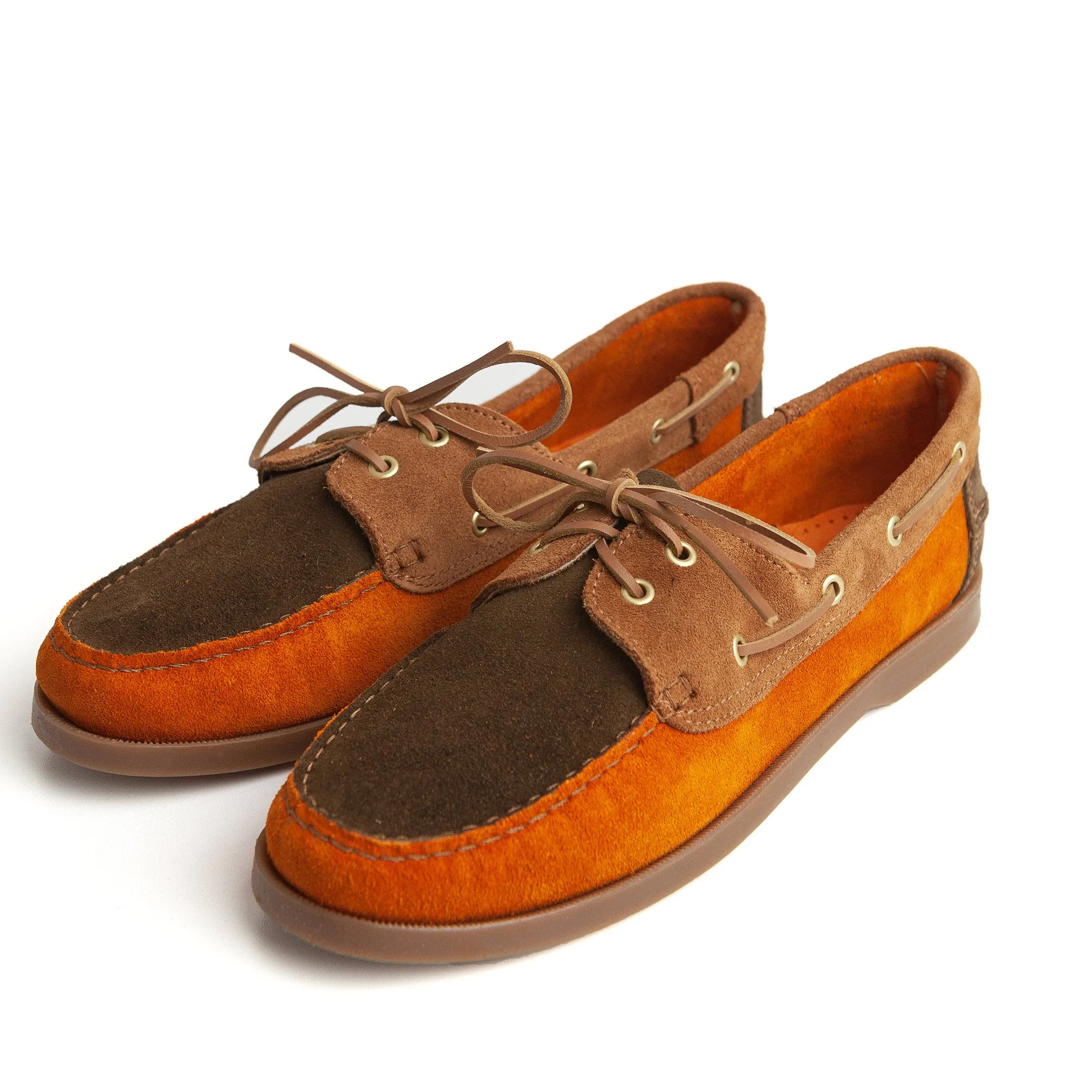 Deck Shoe in Brown & Rust