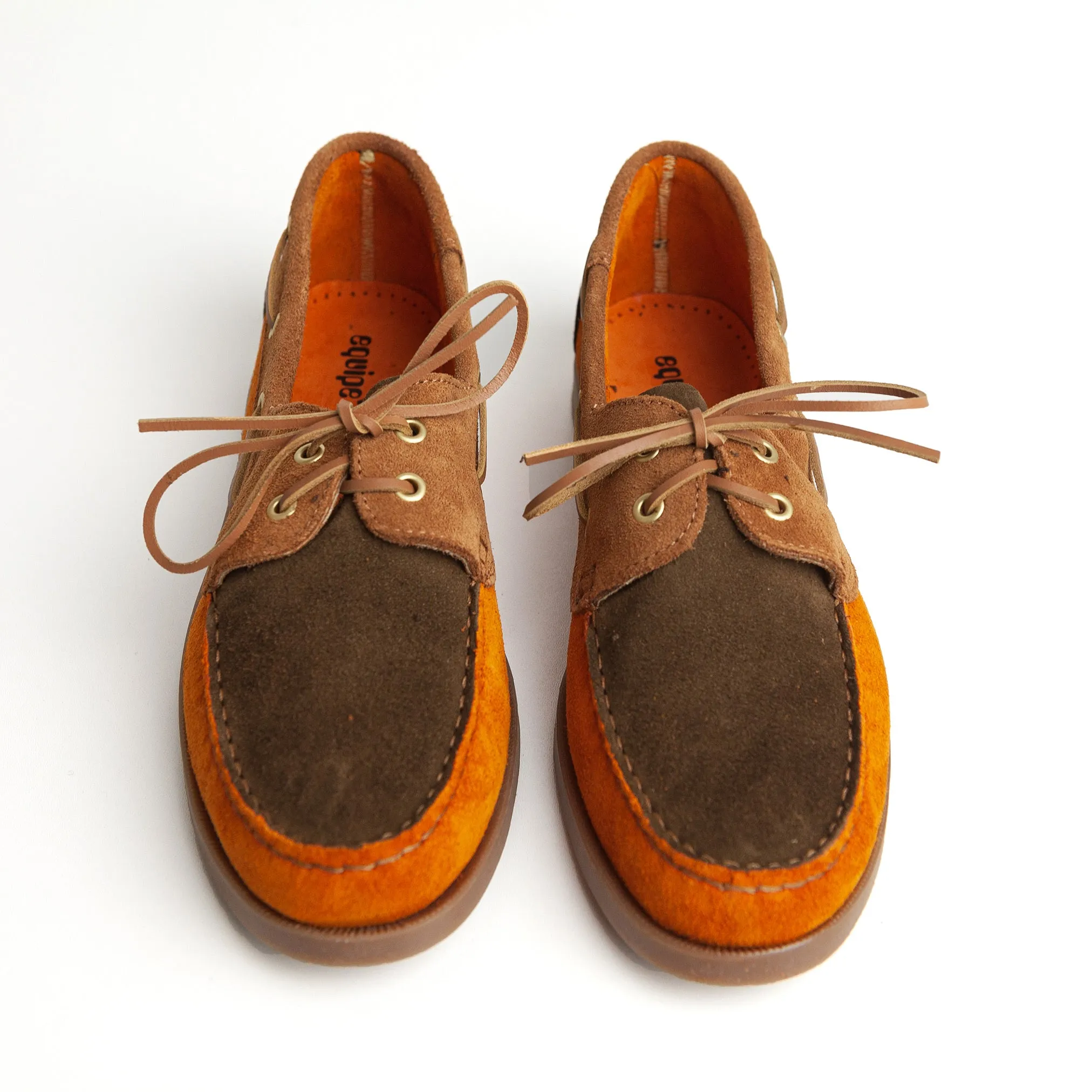 Deck Shoe in Brown & Rust