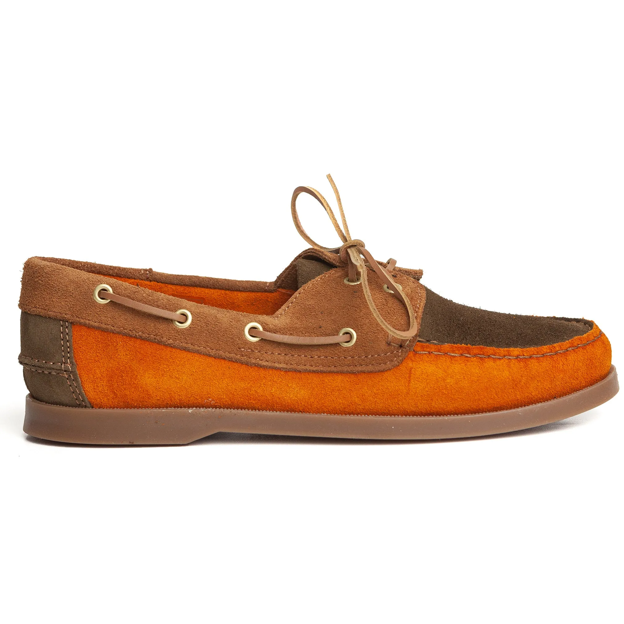 Deck Shoe in Brown & Rust