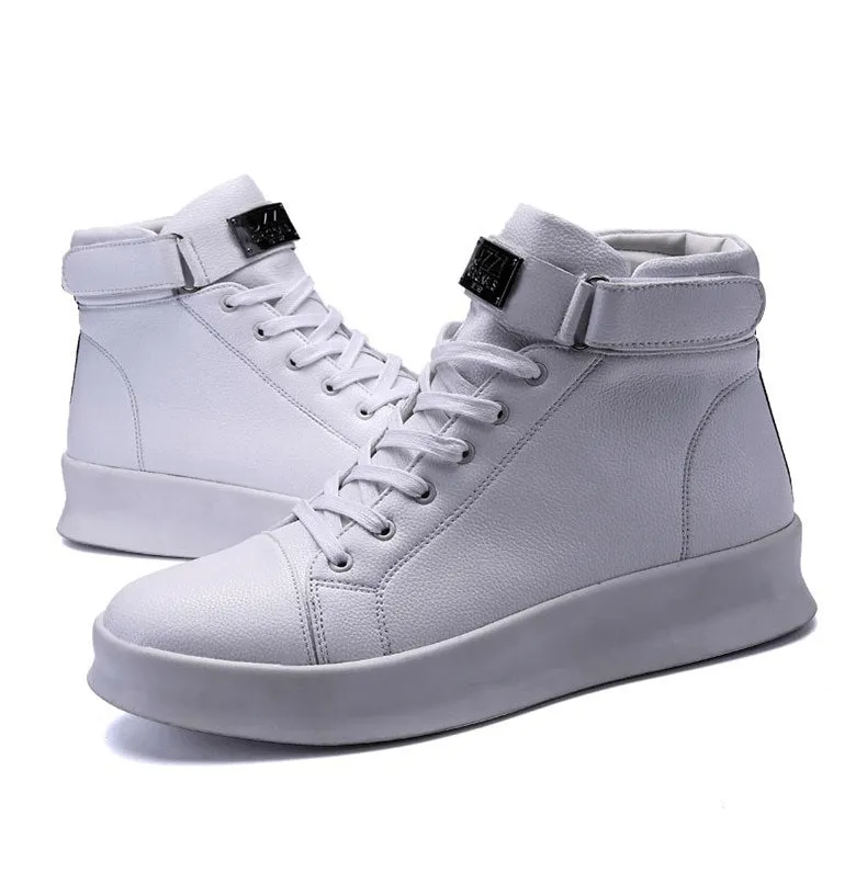 Fashion High Flexible Sneakers with Laces and Velcro / Men's Shoes - SF1179