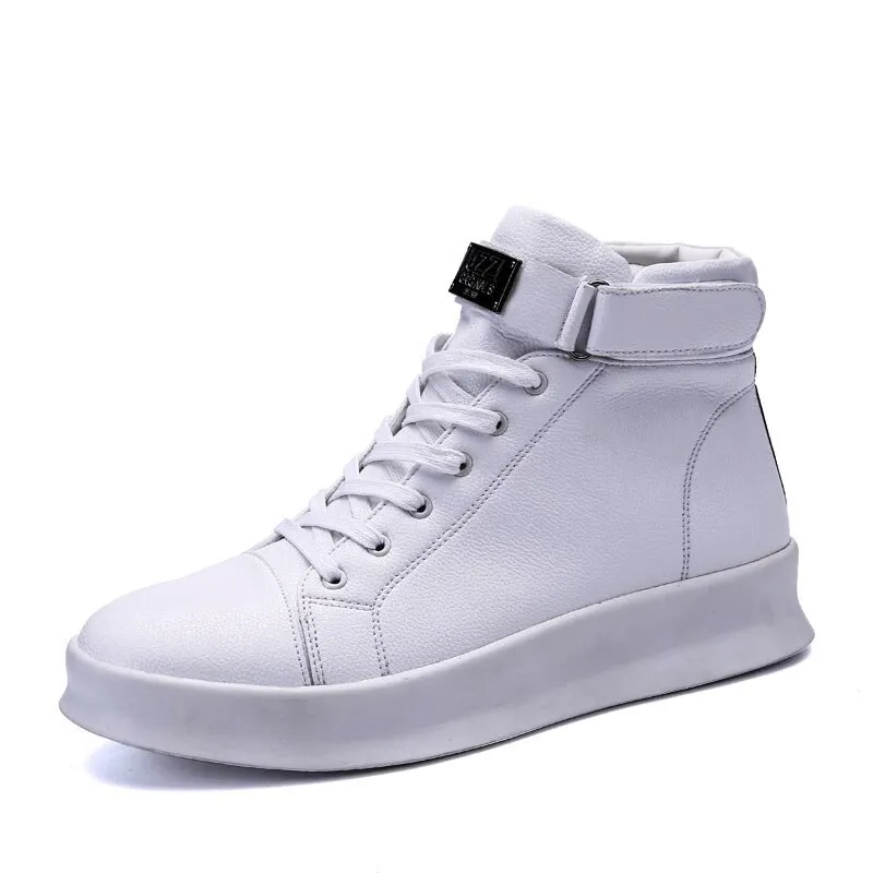 Fashion High Flexible Sneakers with Laces and Velcro / Men's Shoes - SF1179