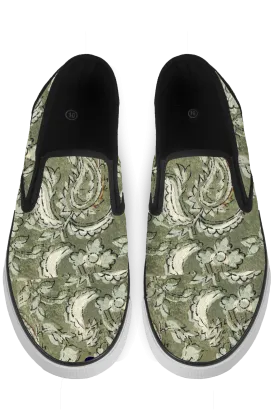 Floral Paisley Slip On Sneakers - x