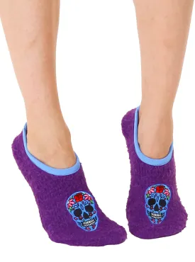 Fuzzy Sugar Skull Slippers