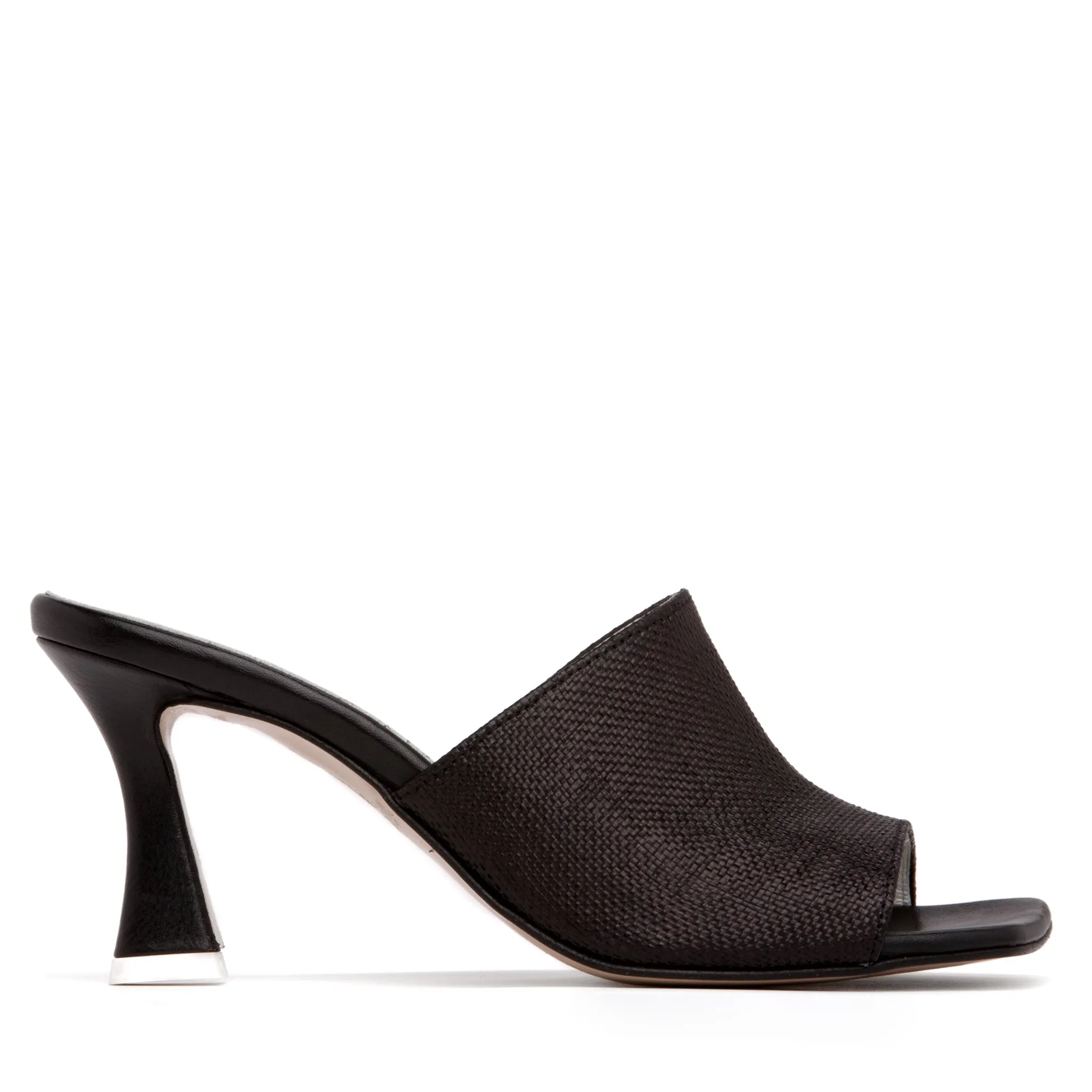 Gael Black Leather & Canvas  Sandal