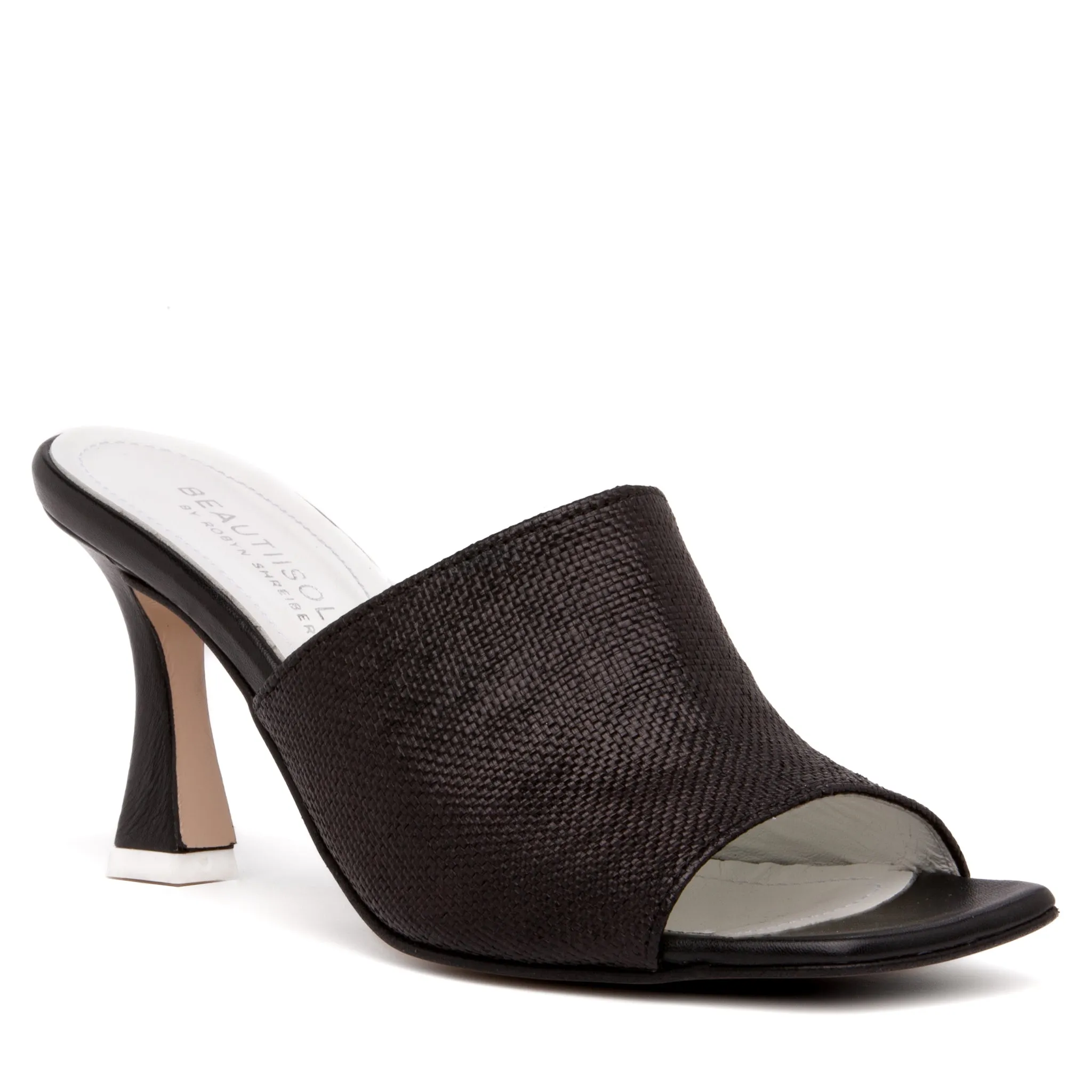 Gael Black Leather & Canvas  Sandal