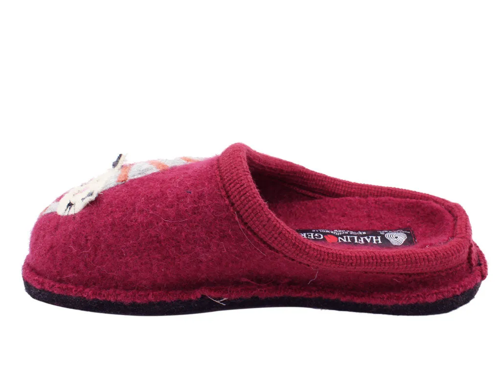 Haflinger Slippers Flair Choupette Cat Burgund