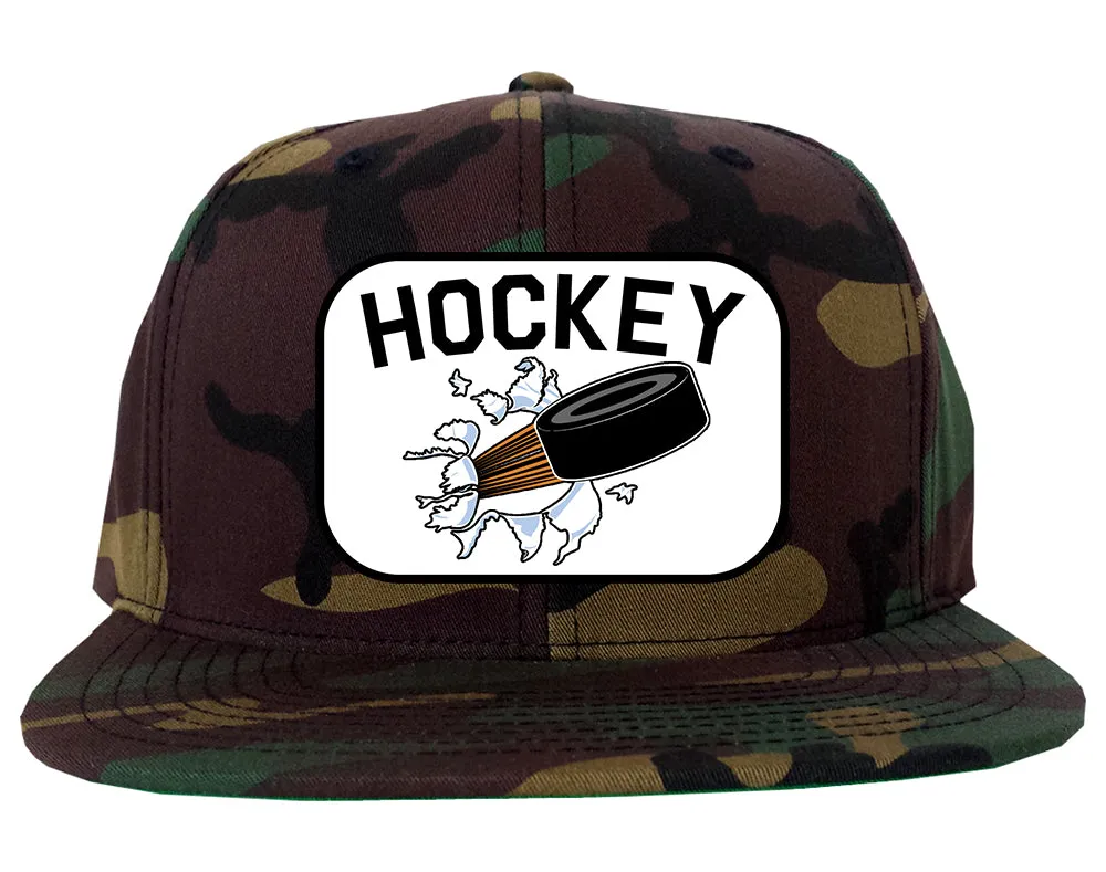 Hockey Goalie Puck Mens Snapback Hat