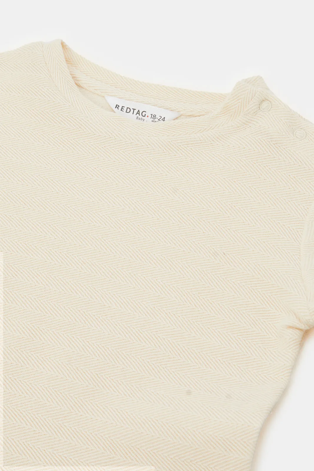 Infant Boys Cream Jacquard T-Shirt