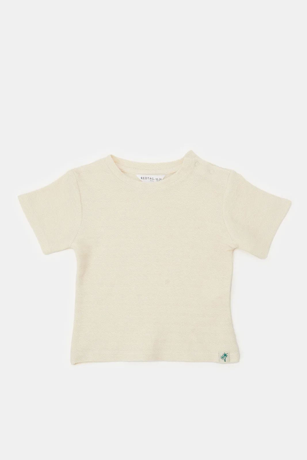 Infant Boys Cream Jacquard T-Shirt