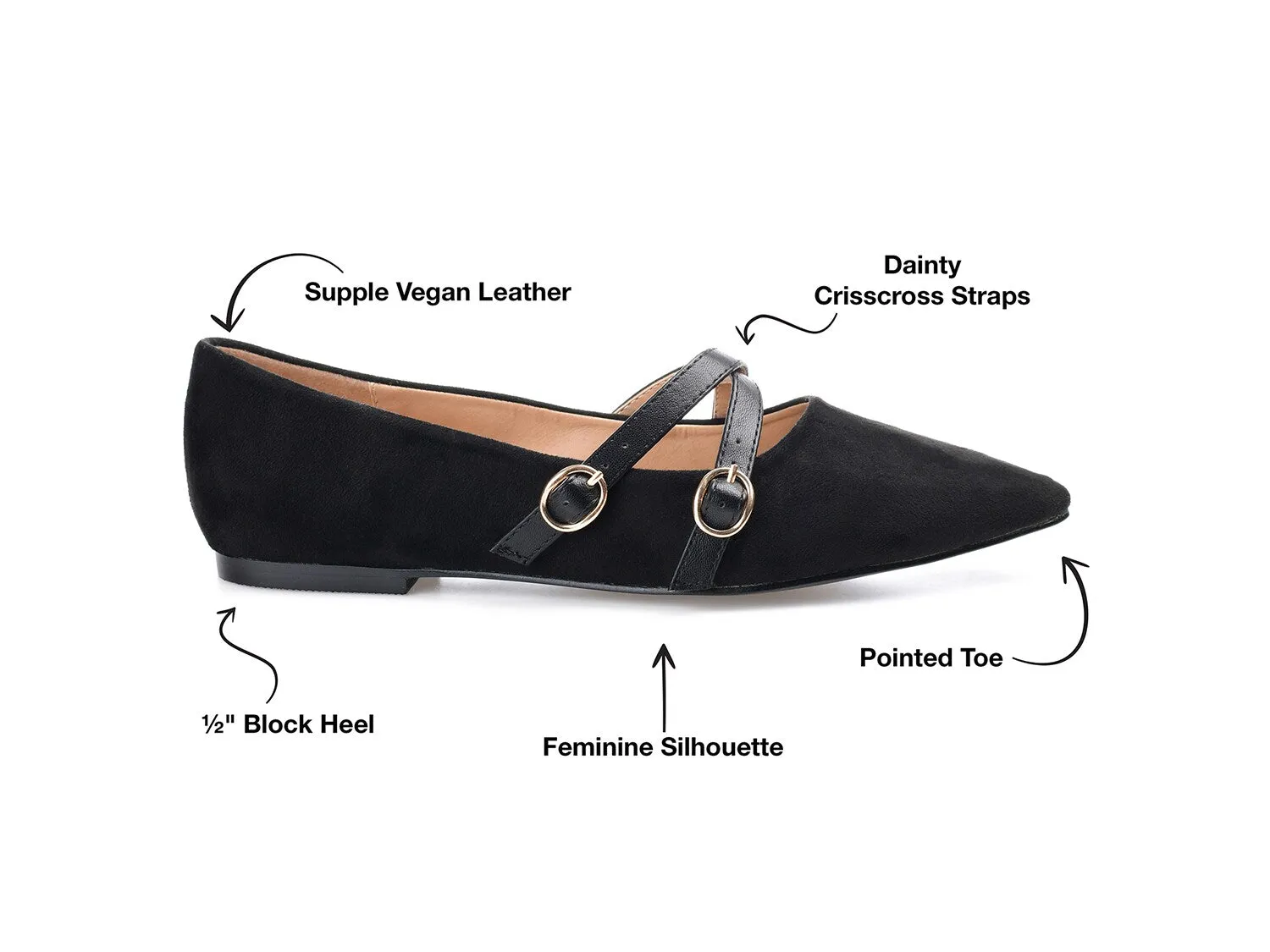 Journee Collection Patricia ballet flats, black