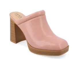 Journee Collection platform mules, pink