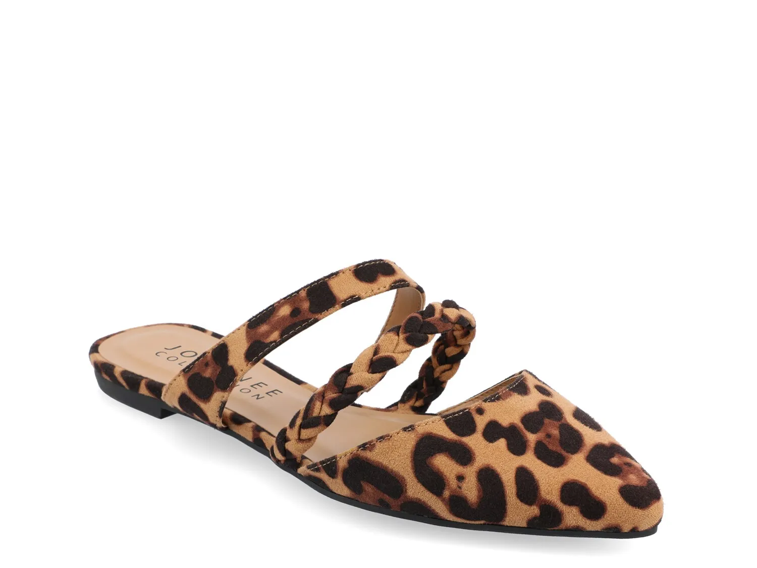 Journee Collection Pointed Toe Mules, Leopard