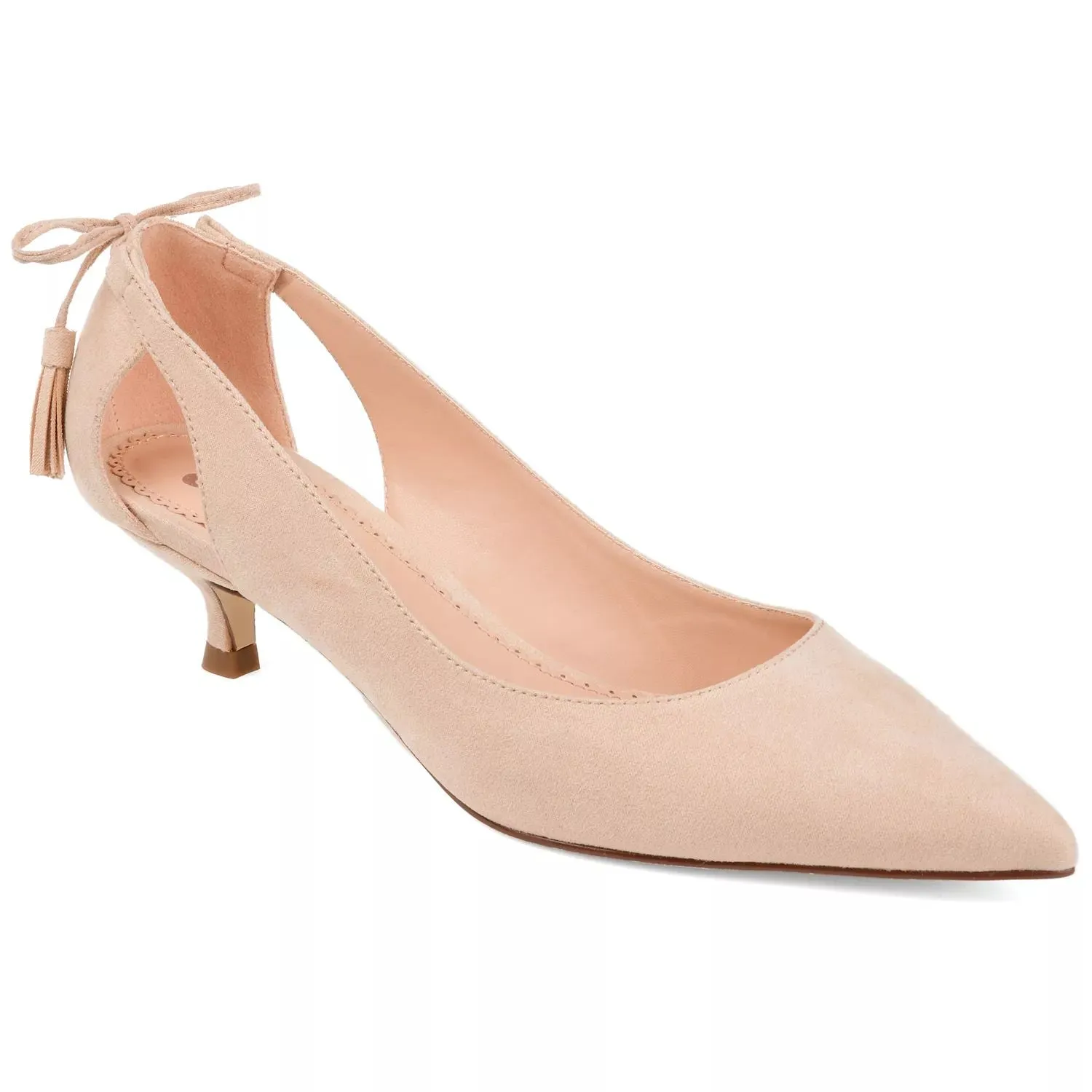 Journee Collection Women's Bindi Pointed Toe Tassel Pumps beige