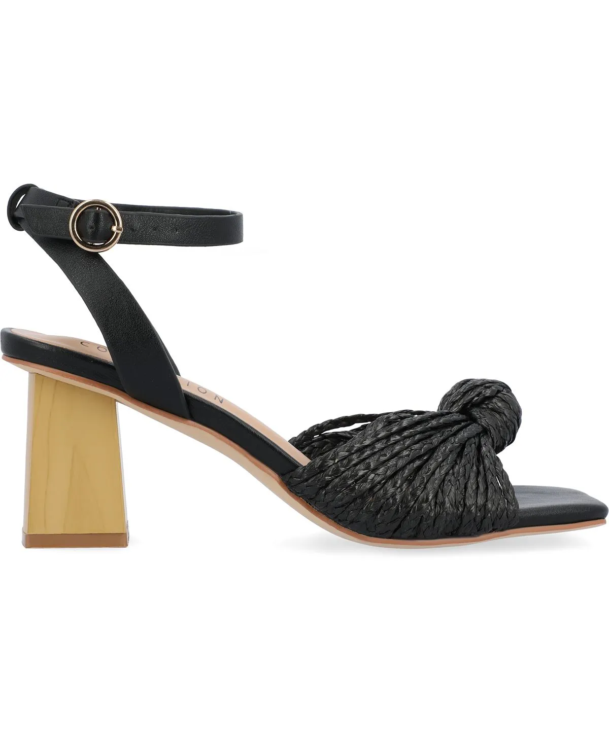 Journee Collection Women's Galinda Raffia Sandals, Black