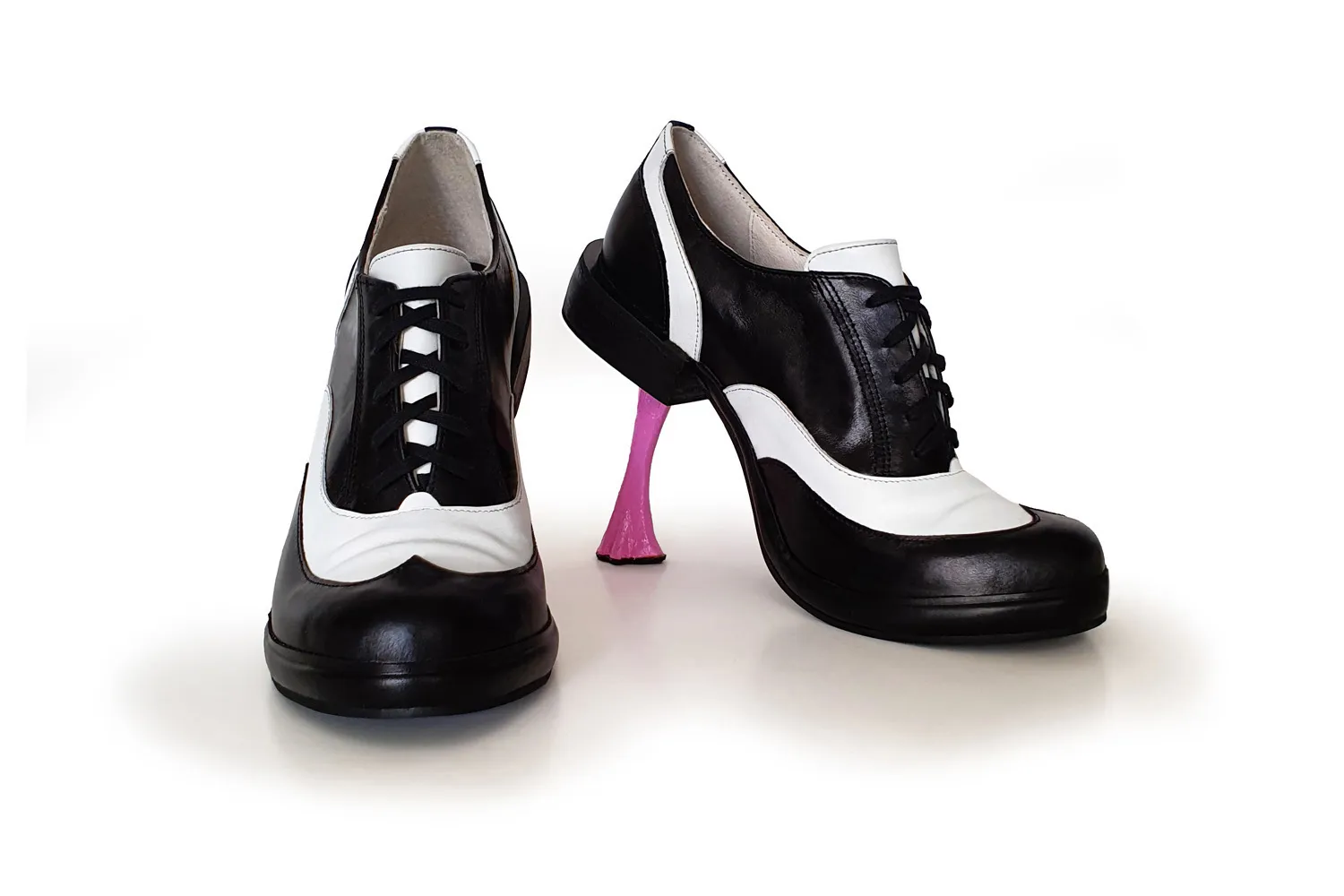 Sure! A more optimized title for the e-commerce product could be: Kobi Levi Women’s Chewing Gum-Inspired Oxford Heels - Unique Designer Footwear