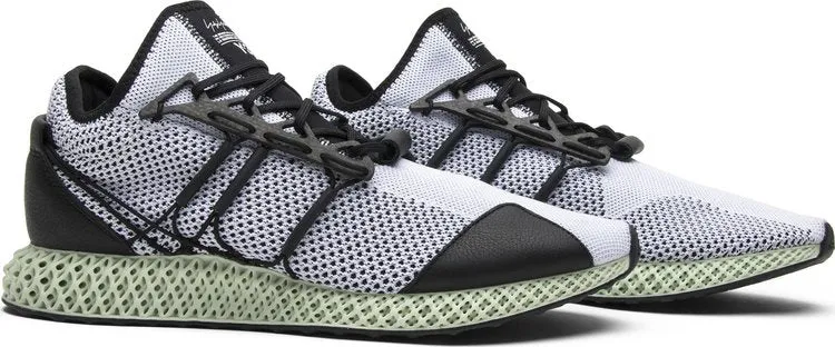 Limited edition Adidas Y-3 Runner 4D 'Black White' sneakers, black