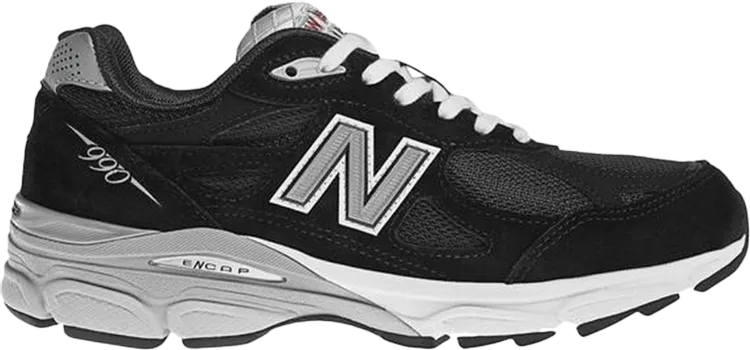 Limited edition New Balance Wmns 990v3 Made In USA 'Black White' sneakers, black