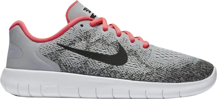 Limited edition Nike Free RN 2017 GS 'Wolf Gray Pink' sneakers, gray