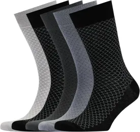 Men's Bamboo Dress Socks • Assorted Honeycomb Pack of 5 Pairs • Mix-2