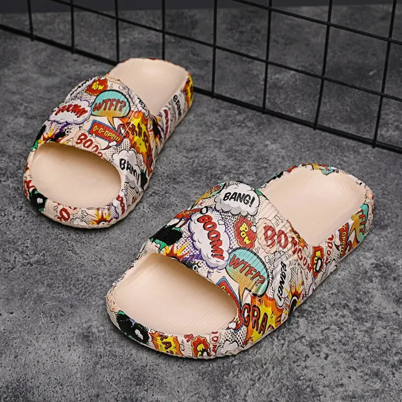 Men's Comic Style Slippers