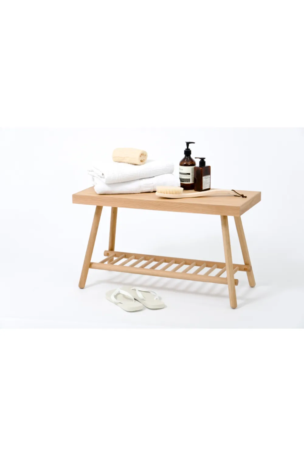 Oak Spindle Storage Bench | Wireworks