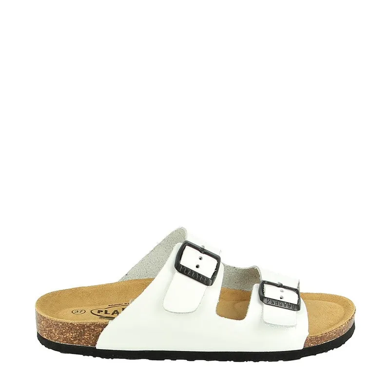 Plakton 180010 White Leather Slide