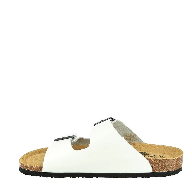 Plakton 180010 White Leather Slide