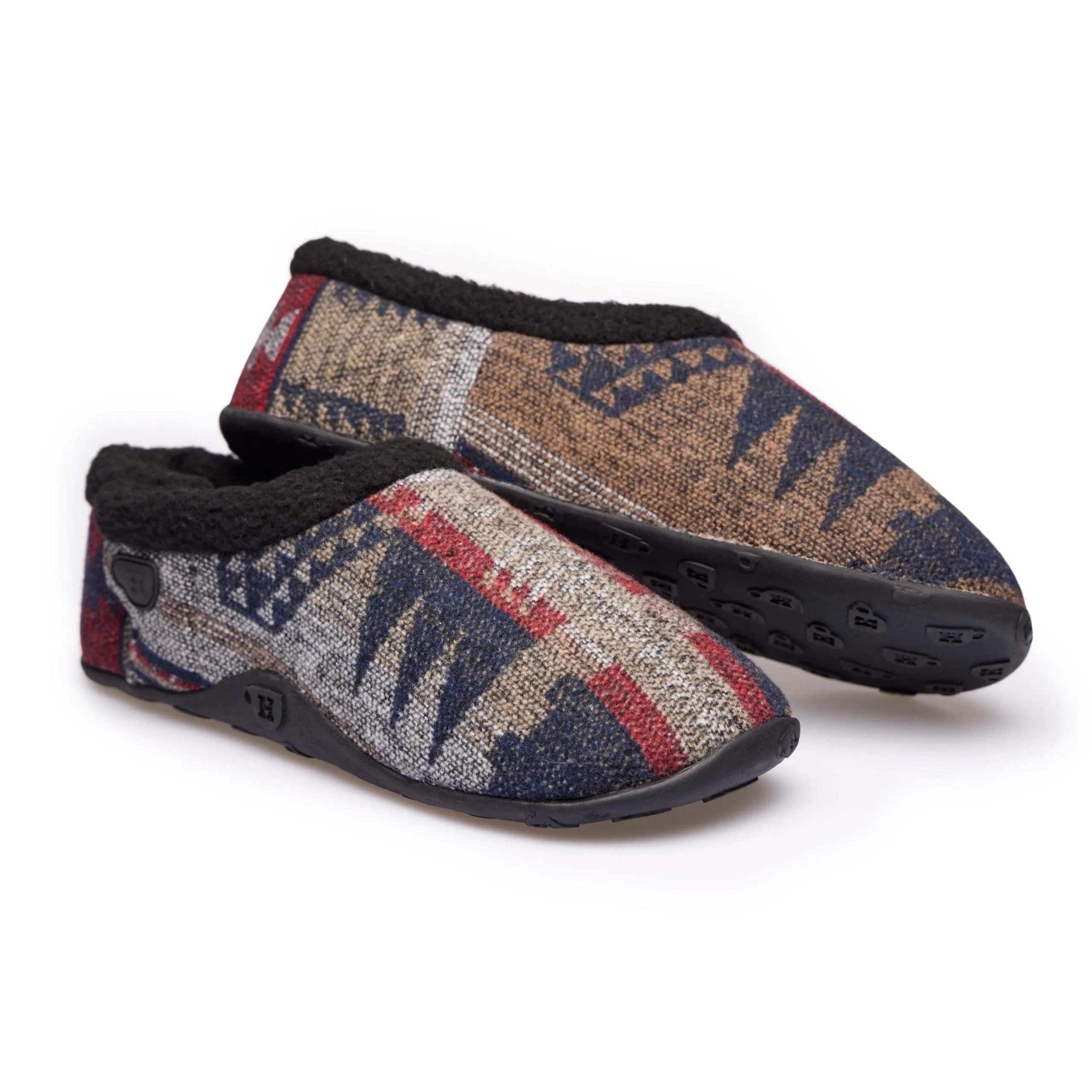 Rocco - Navy Red Aztec Men's Slippers