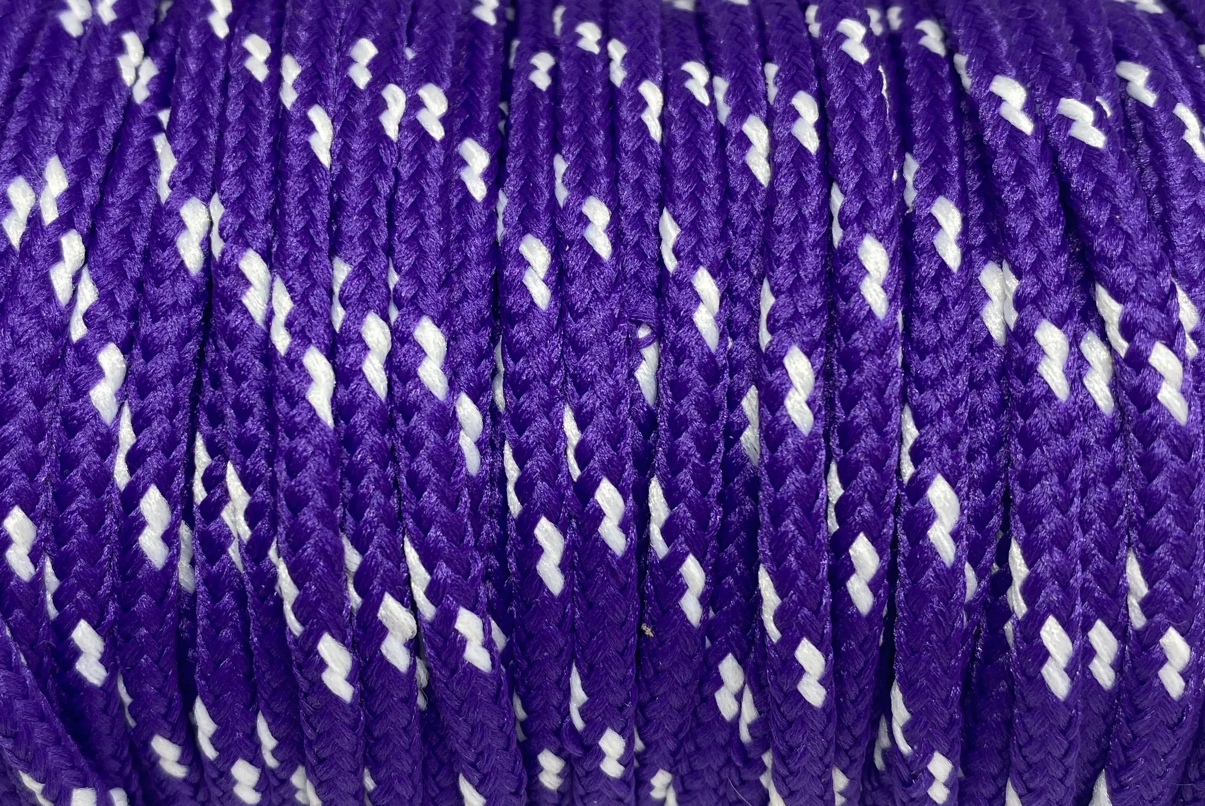 Round Classic Shoelaces - Purple with White Accents