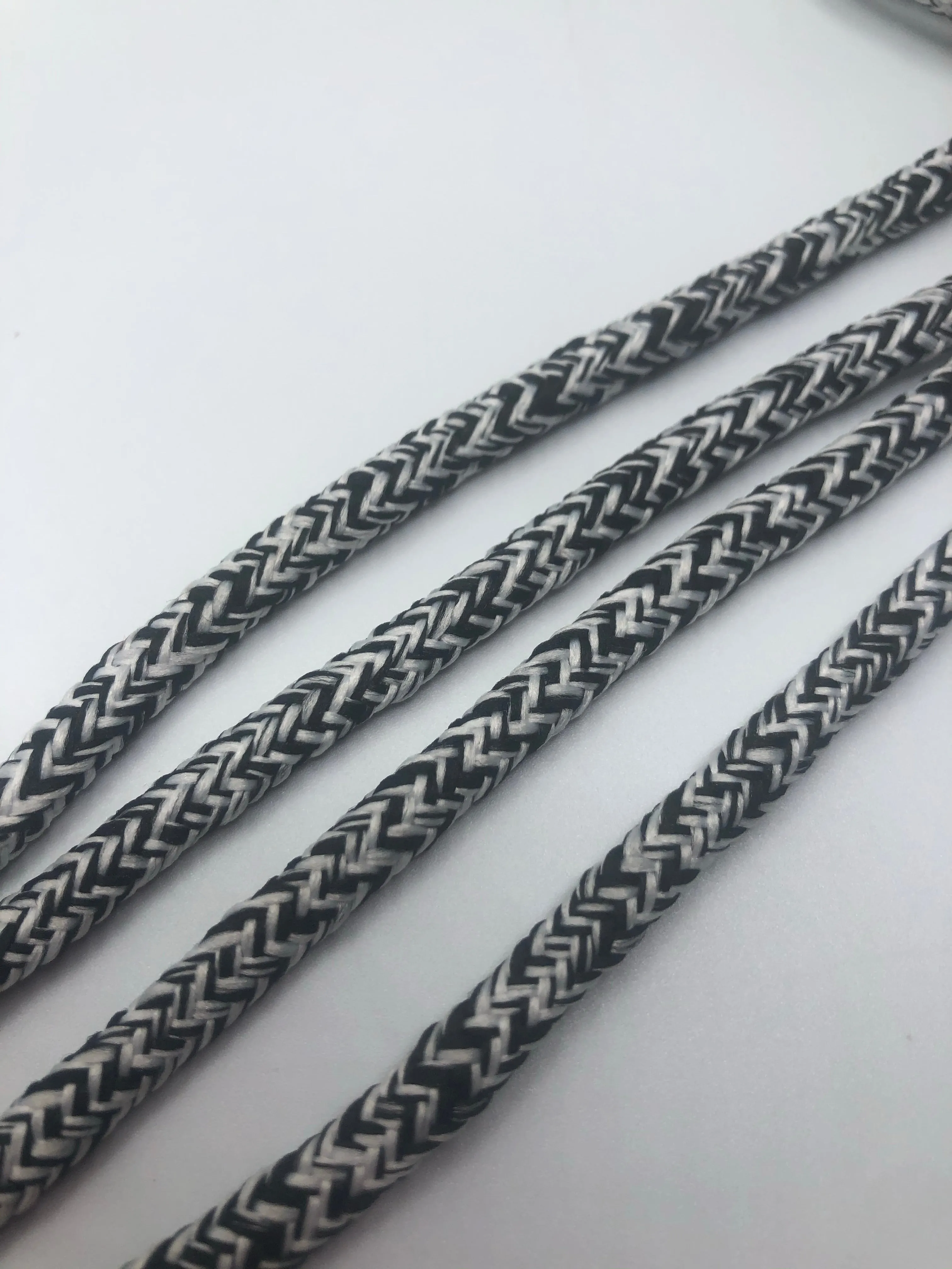 Round Tweed Shoelaces - Black and White