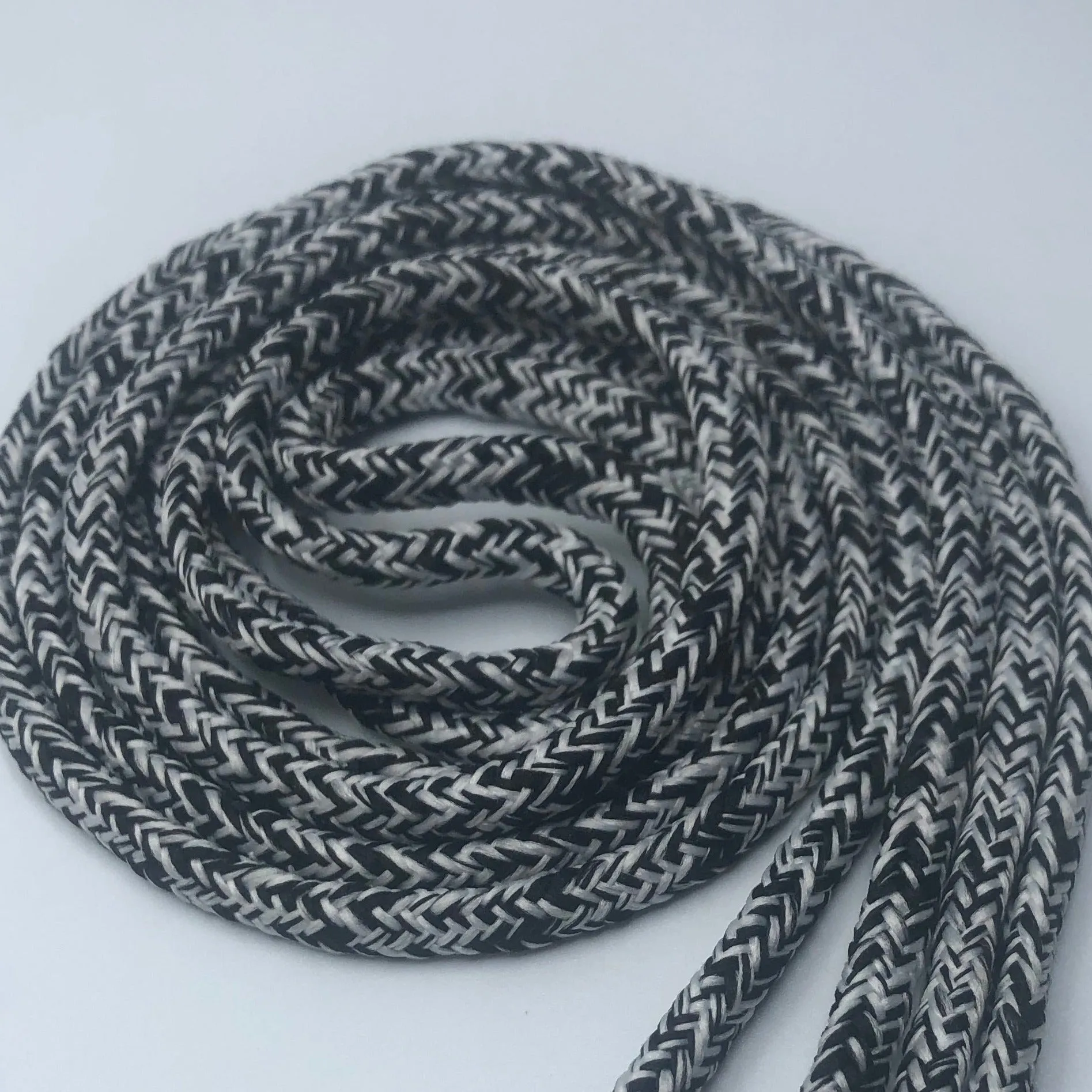 Round Tweed Shoelaces - Black and White