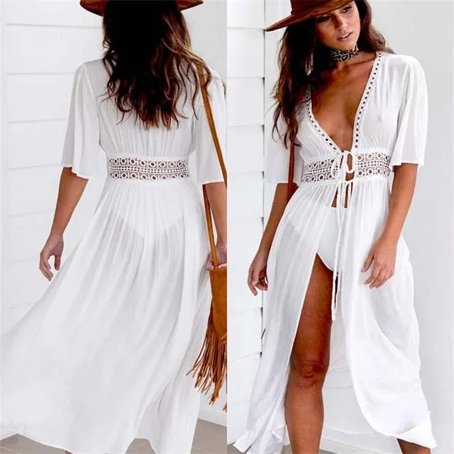 Sexy Beach Dress Swimwear Women Beach Cover Up Cardigan Swimwear Bikini