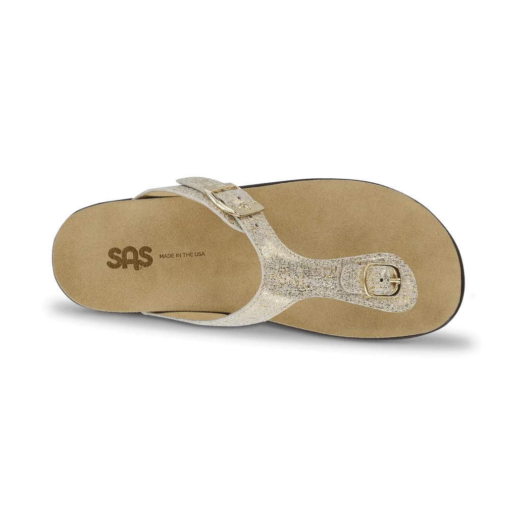 SHINY GOLD | SAS Sanibel - Thong Sandal at Brandy's Shoes Made in USA