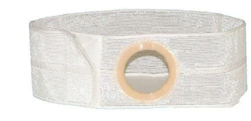 Special Nu-Form 7" Beige Support Belt 3-1/2" Opening 1" From Top 2" Double Layer Aux Belt Rear, Left, X-Large