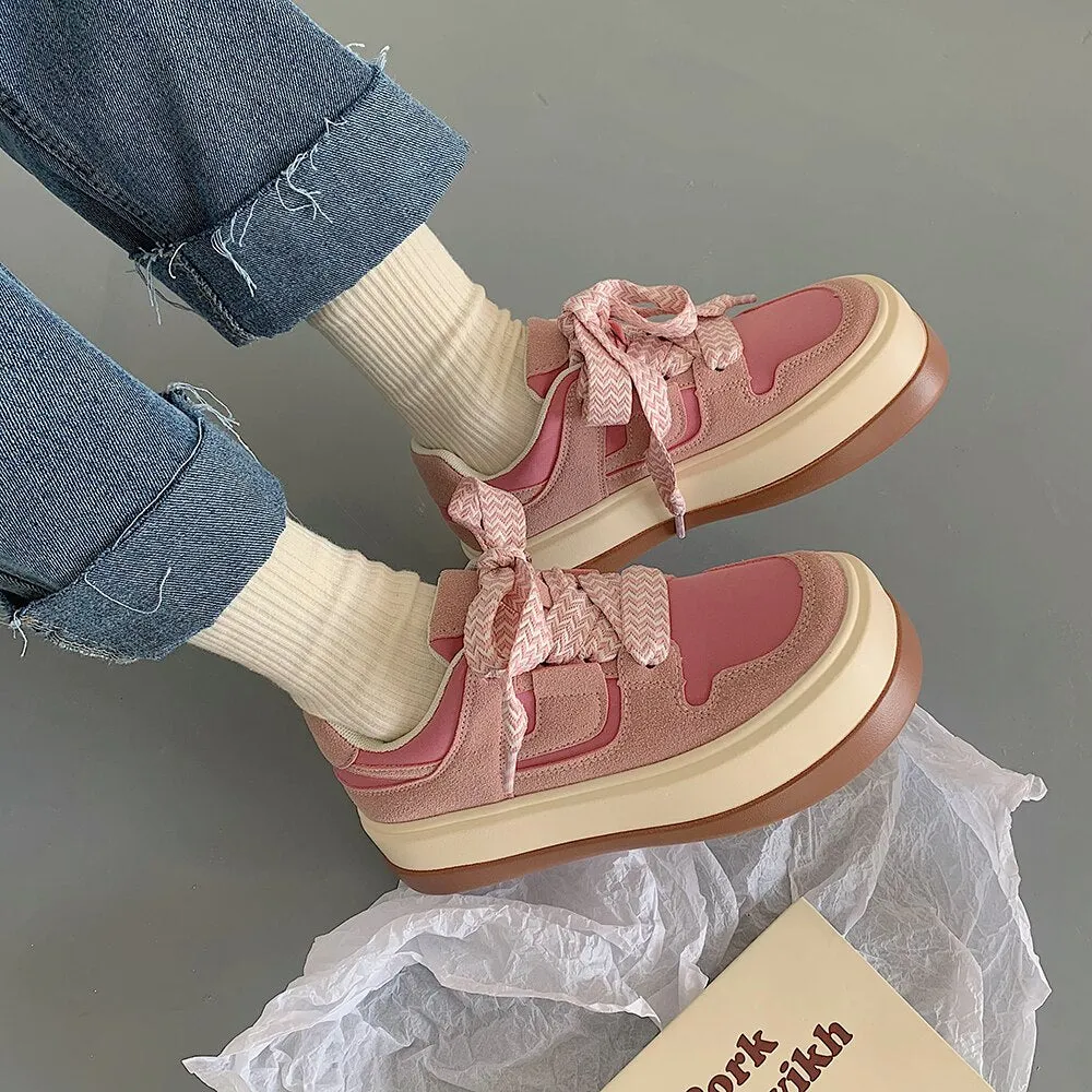 Toleet Lolita Shoes New Pink Platform Shoes Sweet Sneakers Women Japanese Platform Sneakers College Girls Sports Shoes Shoes For Women